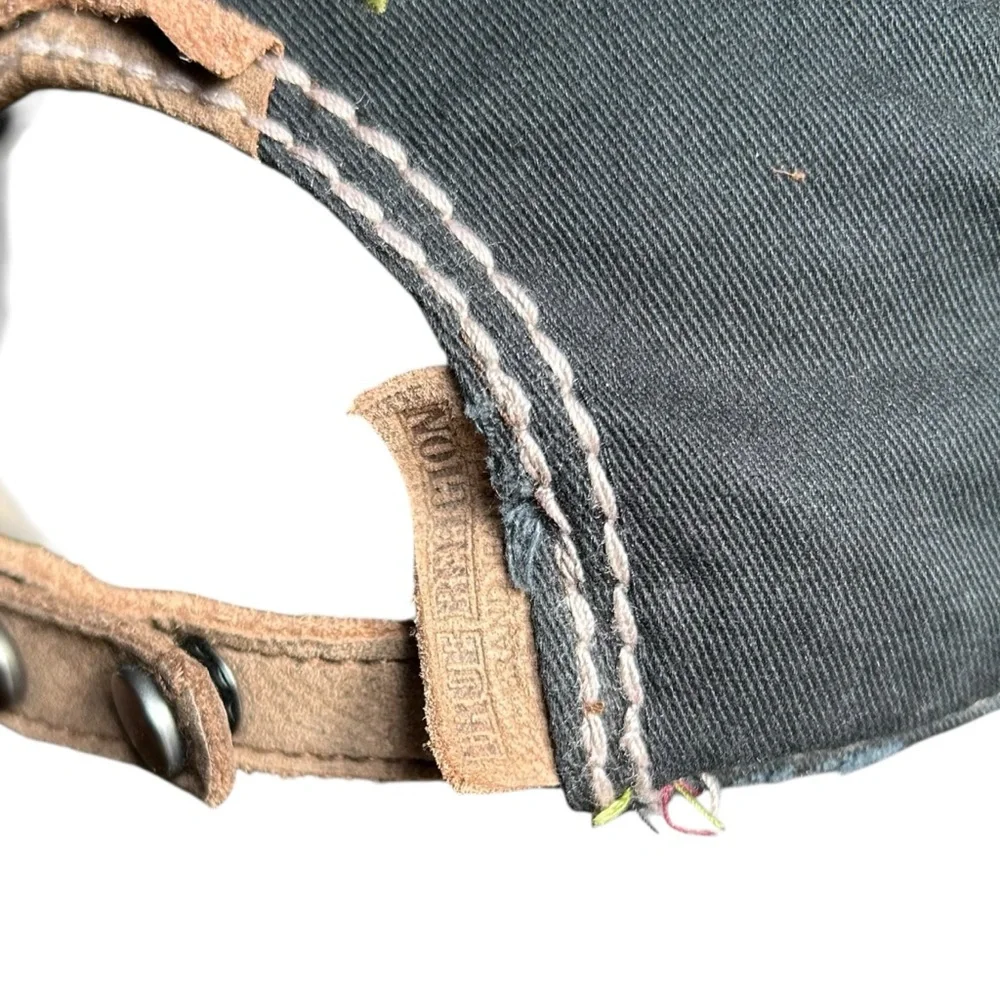 RARE Vintage True Religion Distressed Plaid Trucker Hat Y2K Horseshoe OS